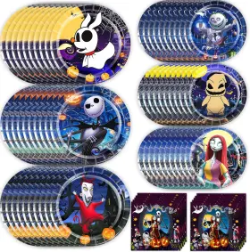 -1 445051614654 90pcs Before Christmas Party Supplies Tableware Includes Plates Napkin