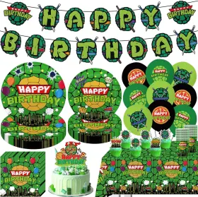 0814 104pcs Birthday Decorations Tableware Set For 20 Guests Include Banner Paper Pl