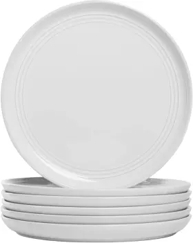 Dbl-4-wht-6 10 Strawberry Street Double Line 8.25 Inch Salad Plate Set Of 6 White