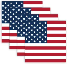 123 313051797738 60 Pack 4th Of July Paper Napkins Patriotic American Flag Disposable 6