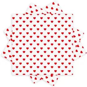 123 726084201415 60 Pack Valentines Day Paper Napkins Red Heart 6.5 X Inch Disposable Beverage N