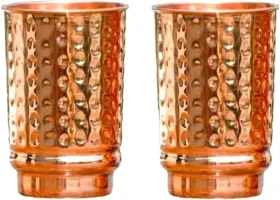 Mugs-8010 2activelife Set Of 2 Copper Cups For Drinking Water Tumblers Glass 11.8 Ounces