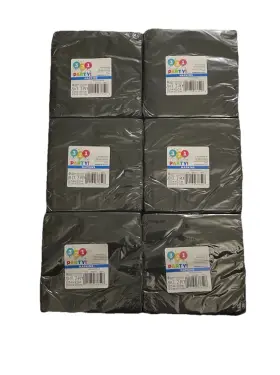 321 Party 011179338528 120 Count Black Cocktail Napkins 2 Ply High Quality Beverage Napkins. New
