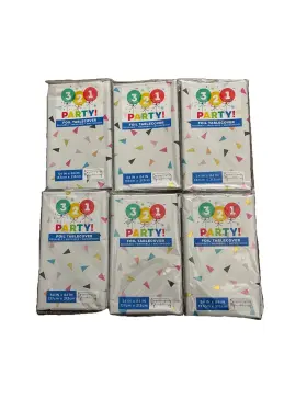 35849 321 Party Reusable Foil Plastic Table Covers. 6 Pack. 54 Inch X 84 New
