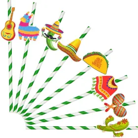 11087 4es Novelty Kids Fiesta Party Drinking Straws For Cinco De Mayo Favors P