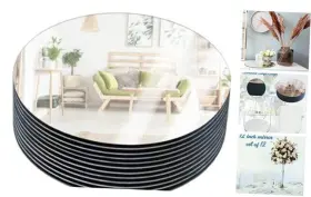 A&r Brother Home 770651143813 12 Inch Mirror Centerpieces For Tables Set Of Glass Table Round