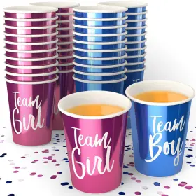 A3 Direct 807267000541 Team Boy Girl Gender Reveal Cups 12 Oz 40 Pack - Or R