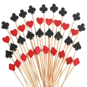 566549 Abeillo 100pcs Casino Cocktail Picks Poker Toothpick Stick For Appetizers
