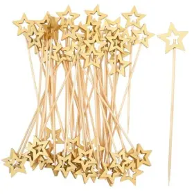 6ncnqf7cy Abeillo 50 Pcs Fancy Decorative Toothpicks For Appetizers 5.4 Inch Star Gold