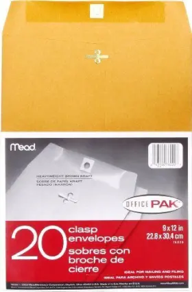 76020 Acco Brands Mailing Envelopes Clasp Closure 9 Inch X 12 20/box