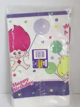 Ace 073525224350 Vintage 1992 Treasure Troll Party Tablecloth 52 Inch X 96 Nip Nos