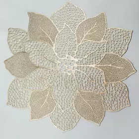 Wwr28773-usc11 Adasbridal Gold Round Placemats For Dining Table Set Of 6 Pressed 6pcs A5/hibiscus/gold