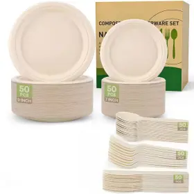 Adrinfly 313024665682 50 Pack 14 Inch Biodegradable Crawfish Trays Heavy Duty Compostable Serving Plat