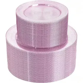 Adrinfly 445039532543 Pink Rose Gold Glitter Disposable Plates 200-piece Per Case