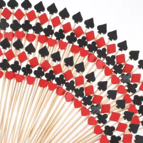 618531 Aeaocvo 200 Pcs Casino Toothpicks For Appetizers 4.7 Inch Cocktail Picks Bamboo Funn