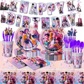 Demonz1 Agoodto 118 Psc For K Pop Demon Birthday Party Supplies Set Theme Plates Cup