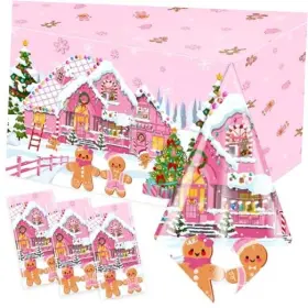 Aicutie 717025634386 3pcs Gingerbread Christmas Tablecloth Party Decorations Man House