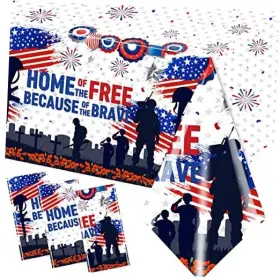 Aicutie 772093974291 Memorial Day Decorations Tablecloth 3pcs- Patriotic Soldier Table Cover 4th