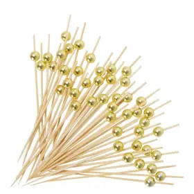 Aipnun 762409245610 100pcs Fancy Toothpicks For Appetizers Gold Cocktail Picks Party Decorati
