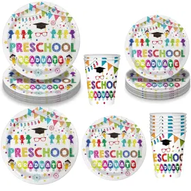 Aisosiks 722772958296 Preschool Graduation Party Set Plates Cups Decor For Class Of 2024