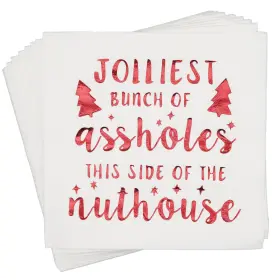 Aisosiks 722772960350 Jolliest Bunch Of A-holes Napkins Christmas Holiday National Christma