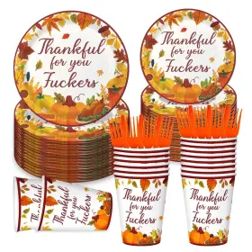 25friendsgiving Aisosiks 722772960619 Friendsgiving Party Supplies Set Serves Plates And Cupsfriend