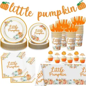 Aisosiks 798107158914 Little Pumpkin Baby Shower Party Decorations Set Serves 25 Bab