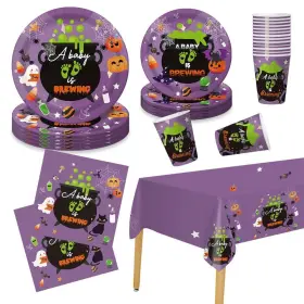 Aisosiks 798107158945 Halloween A Baby Is Brewing Shower Party Decorations Set Serves 25 Hall