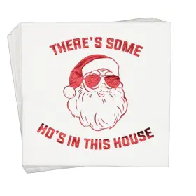 Aisosiks 798107185460 There S Some Hos In This House Napkins Funny Christmas Party Decorations Ch