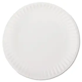 Pp9grewh Ajm Packaging 043378101009 White Paper Plates 9-inch Diameter 100/bag 10 Bags/carton