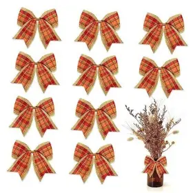 Bow-fl-ll-230630-10 Alibbon 10 Pcs Fall Bows For Wreath Thanksgiving Buffalo Plaid