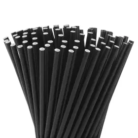 Alink 619960675670 100 Black Paper Straws Biodegradable Disposable Drinking Bulk For Party S