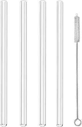 Fgsa211 Alink Official Clear Straight Glass Drinking Straws 9 Inch X 10 Mm Reusable Smoothie