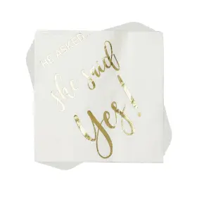 All Ewired Up 740223407858 Bridal Shower Cocktail Napkins Inch He Asked...she Said Yes 100pcs Eco-friendly