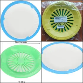 Allmuis Paper Plate Holders 840102161151 10 Inch Reusable Plastic Set Of 12 White