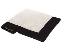 31459508 Allstate 54 Inch Cream Chantilly Lace Jacquard Table Cloth With Black Trim Border