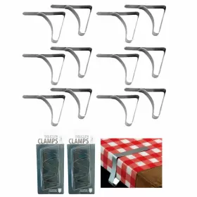 Atb-9617tcc-ss Alltopbargains Stainless Steel Picnic Tablecloth Clamps 12 Pc