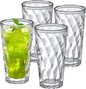 Aa-0445 Amazing Abby - Alps 22-ounce Insulated Plastic Tumblers Set 22 Oz Clear