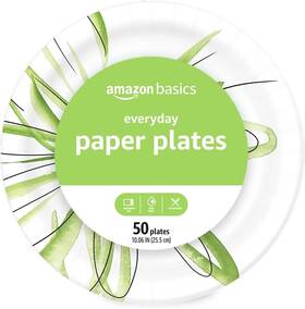 Amazon Amz-dp-10mp50 Basics 10 Inch Microwave-safe Disposable Plates 50-pack