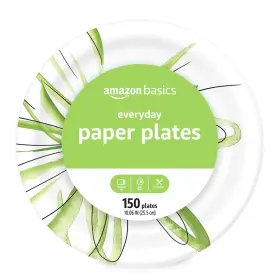 Amazon Basics 076955775423 Everyday Disposable Paper Plates 10 150 Count Pack Of 1