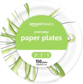 Amazon Basics 445039114138 Everyday Paper Plates 10 Inch Disposable 150 Count