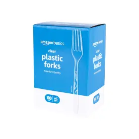 B0clh1445w Amazon Basics Disposable Clear Plastic Forks Premium Large Pack