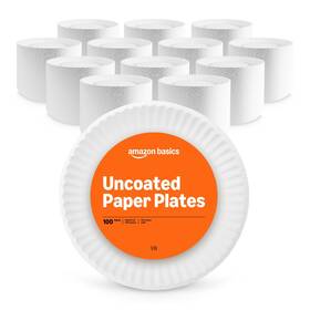Amazon Basics Pd-mf43o1puhk 9 Uncoated White Paper Plates 1200 Count Pack Of 12
