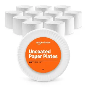 Pd-mf43o1puhk Amazon Basics 9 Uncoated White Paper Plates 1200 Count Pack Of 12