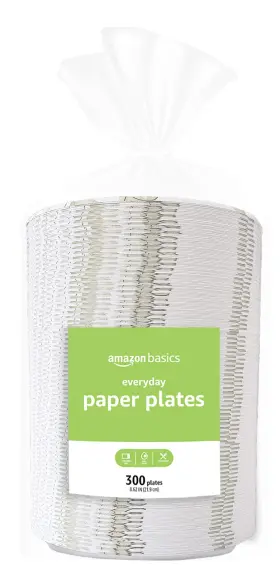 Amazon.com Services Llc. 076955775416 300 Count Basics Everyday Paper Plates 8.62 Inch Disposable