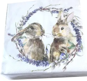 Ambiente 712159169515 20-ct 6.5 Bunny Napkins Pretty Easter Dinner Paper For