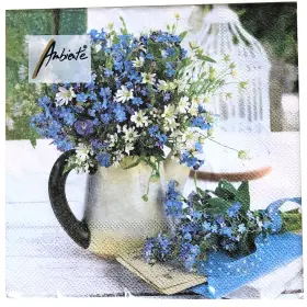 Ambiente 712159174700 Valentine S Day Blue Floral Napkins 20 Count Decoupage Party