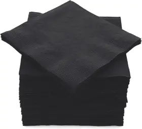 Amcrate 313051995943 100 Pack Black Beverage Napkins Big Party 2 Ply Ideal For Wedding