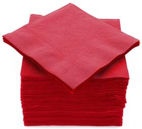 Amcrate 43235-74669 100 Pack Red Beverage Napkins Big Party 2 Ply Ideal 5 Inch