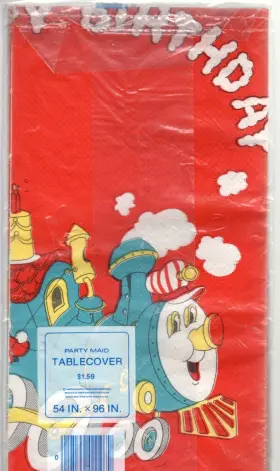 01810001107 American Greetings Vintage Birthday Party Train Tablecover 54 Inch X 96 Paper 1978 Choo-choo Boy Retro